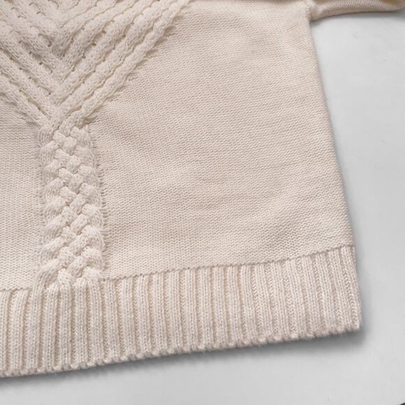 80s Scandi Cream Turtleneck Sweater Minimalist Vanilla Girl Quiet Luxury M - Picture 6 of 9